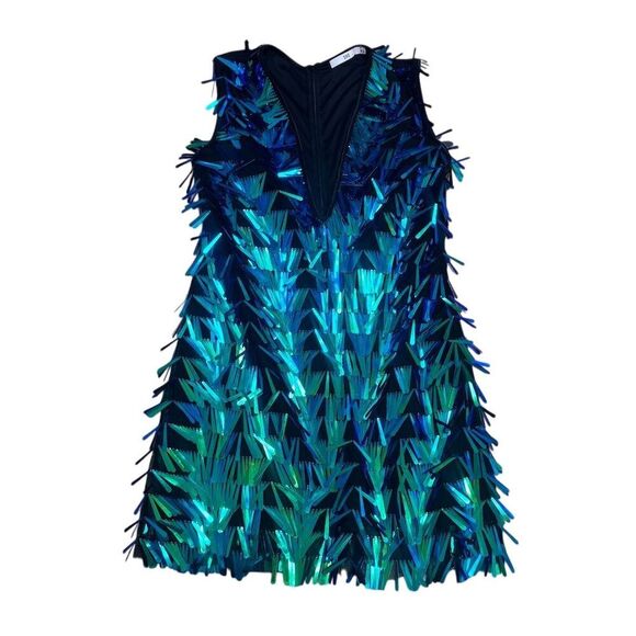 Stunning Sequin Mini Dress in Blue and Green - Picture 3 of 6